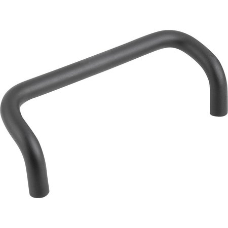 KIPP Pull Handle Angled A=120, L=130, H=45, Aluminum Black Anodized, D=M05 K0219.12001